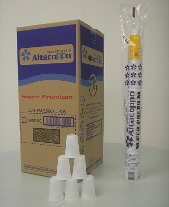 ALTACOPPO - COPO 080ML PREMIUM BRANCO - CX.25X100UN