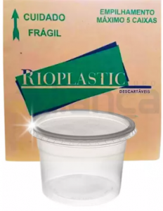 RIOPLASTIC - KIT POTE REDONDO COM SOBRETAMPA  250ML - CX.20X25UN