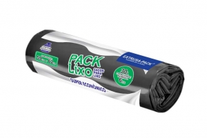 PACK LIXO SUPER ECONOMICO 030 LITROS PRETO 59X62 RL 20 UN