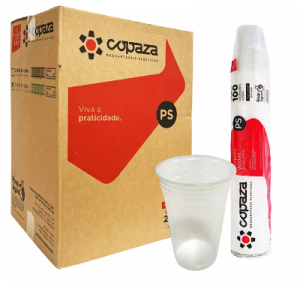 COPAZA - COPO PLASTICO C-200ML (PS) ABNT 2012 TRANSPARENTE - CX.25X100UN