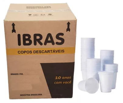 IBRAS - COPO DESCARTAVEL 300ML BRANCO - CX.20X100UN