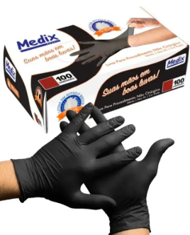 MEDIX - LUVA NITRILICA PRETA SEM PO (GG) - CX.10X100UN (12038)