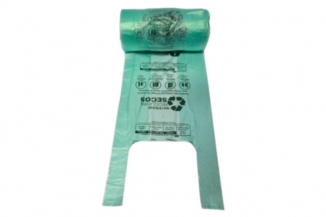 EXPK - SACOLA EM ROLO 35 X 45 COD. BARRAS VERDE - CX.09X250UN