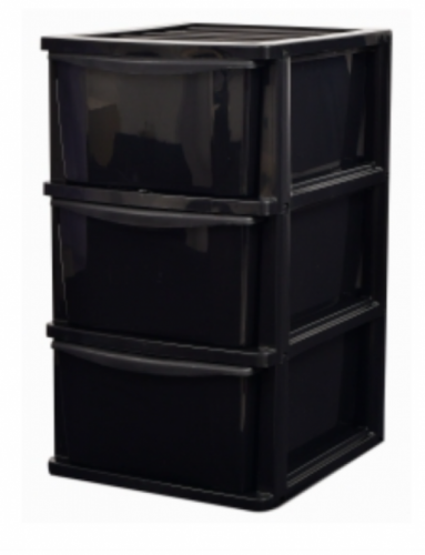 PLASTICOS MB - GAVETEIRO - P 3 ANDARES. - PRETO (0860) - UN