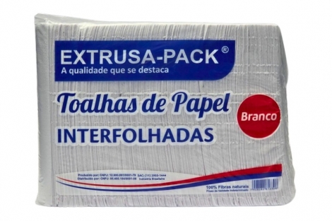 MP - TOALHA INTERFOLHA EXTRUSA BRANCO1 20 X 20 - PT.750FLS