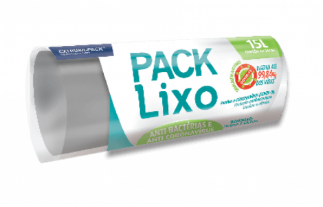 PACK LIXO ANTI COVID 015 LITROS CINZA 39X58 FD 10X60 UN
