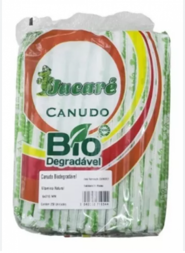 JACARE - CANUDO REFRIGERANTE BIODEGRADAVEL - FD.10X250UN