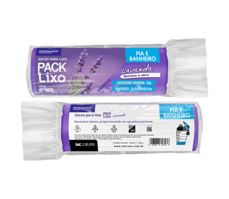 PACK LIXO LAVANDA PIA E BANHEIRO 34X38 RL 40 UN