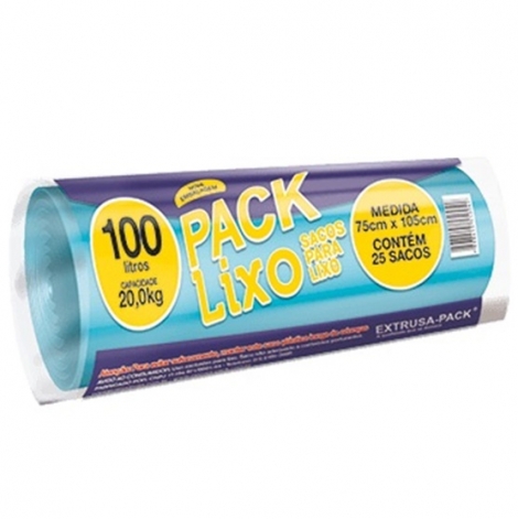 PACK LIXO 100 LITROS AZUL 75X105 FD 10X25 UN