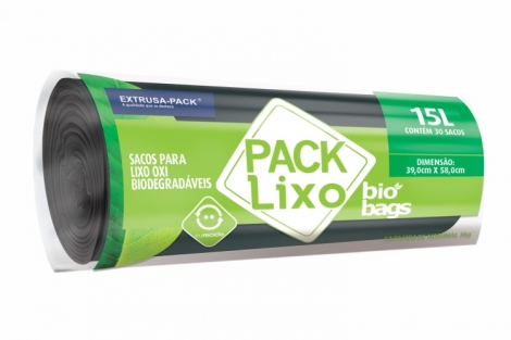 PACK LIXO BIOBAGS 015 LITROS PRETO 39X58 FD 10X60 UN