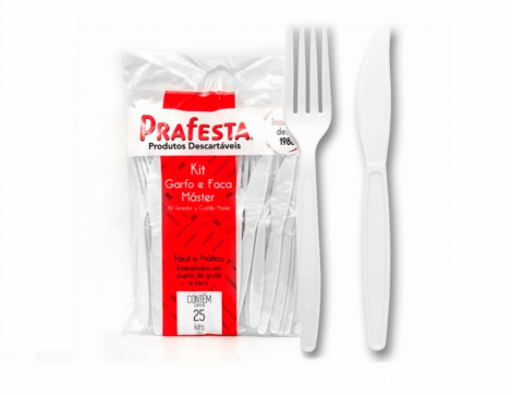 PRAFESTA - KIT GARFO E FACA MASTER BRANCO (6000) - CX.10X25UN